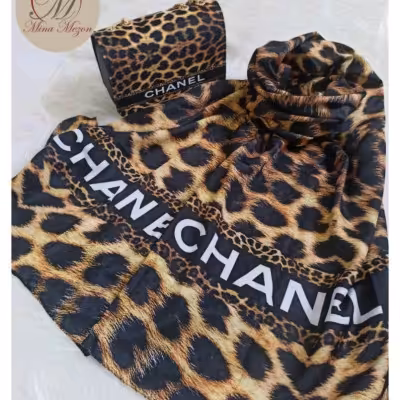 ست شال و کیف پاسپورتی مجلسی پلنگی