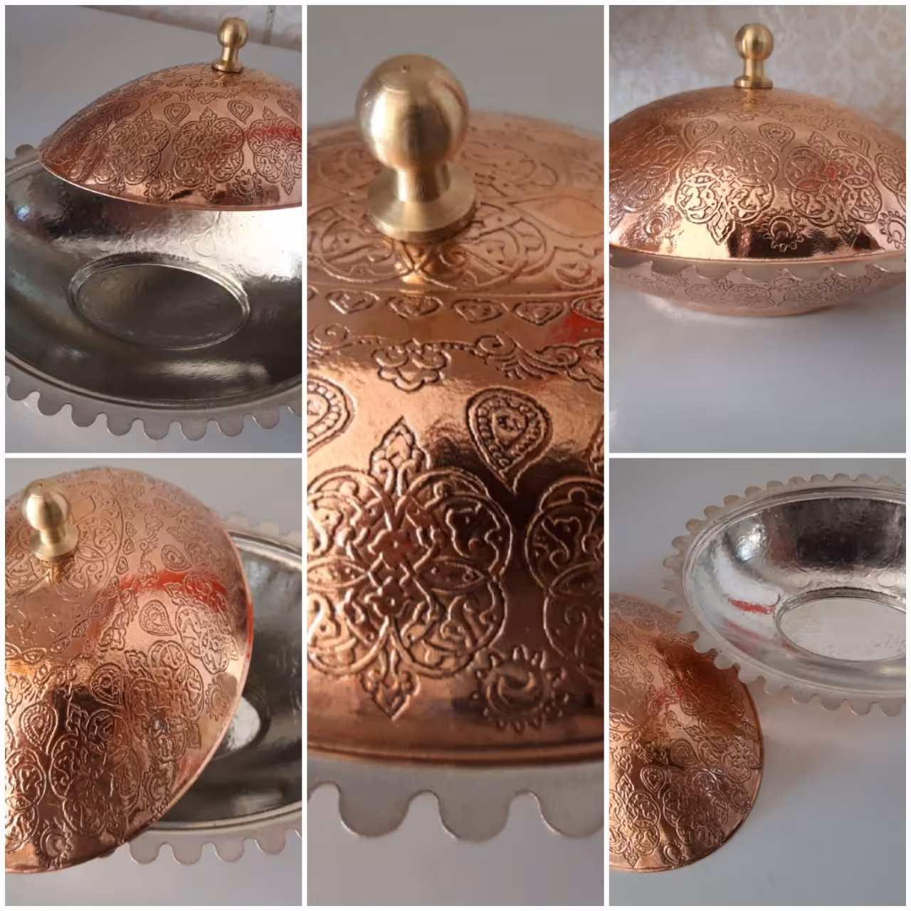 کره وپنیر خوری مسی طرح دار