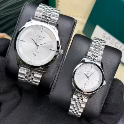 ست ساعت زنانه و مردانه سیتیزن سفید رنگ Citizen