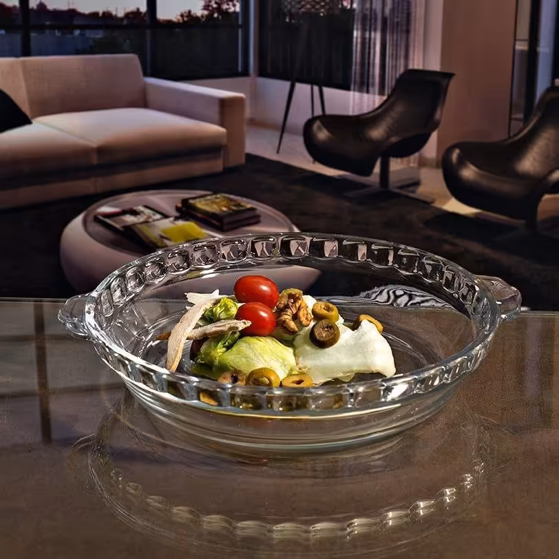 تابه پیتزا پیرکس قطر 19 سانت بسته 2عددی با جعبه کادویی