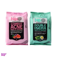 دستمال مرطوب نینو (Nino) مدل Common Fig بسته 27 عددی به همراه دستمال مرطوب نینو مدل Double Hydra بسته 27 عددی
