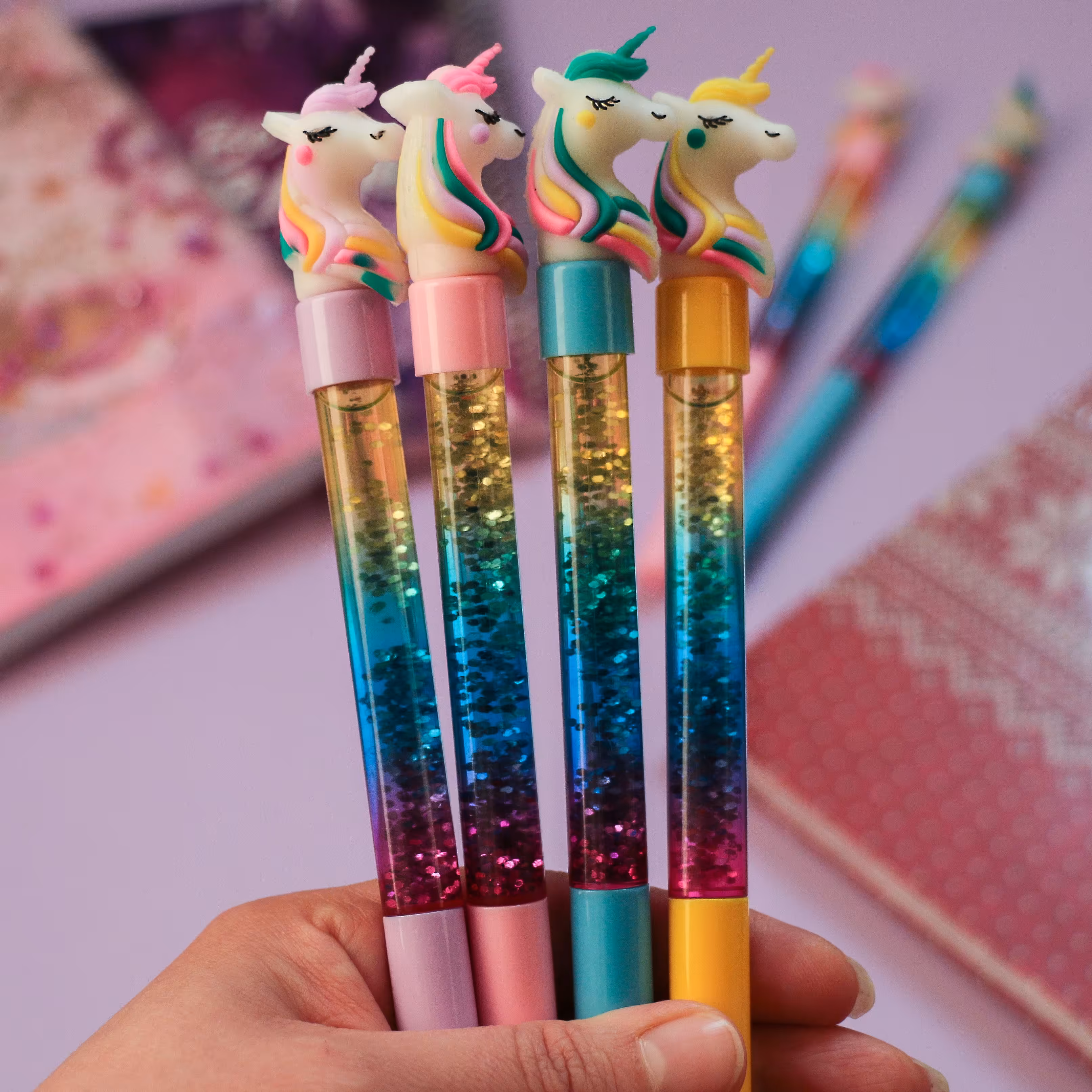 روان نویس آکواریومی یونیکورن جوهر آبی نوک سوزنی