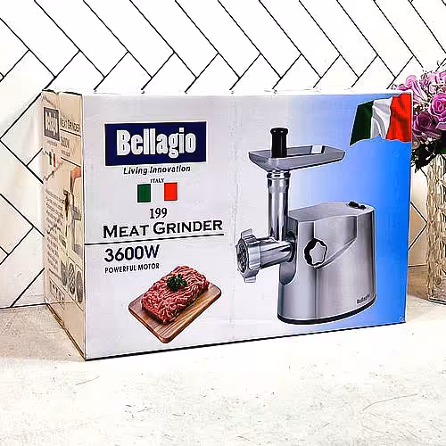 چرخ گوشت بلاجیو ایتالیا مدل 199 ( تمام فلز)  با موتورقدرتمند 3600 وات سیم پیچ مسی