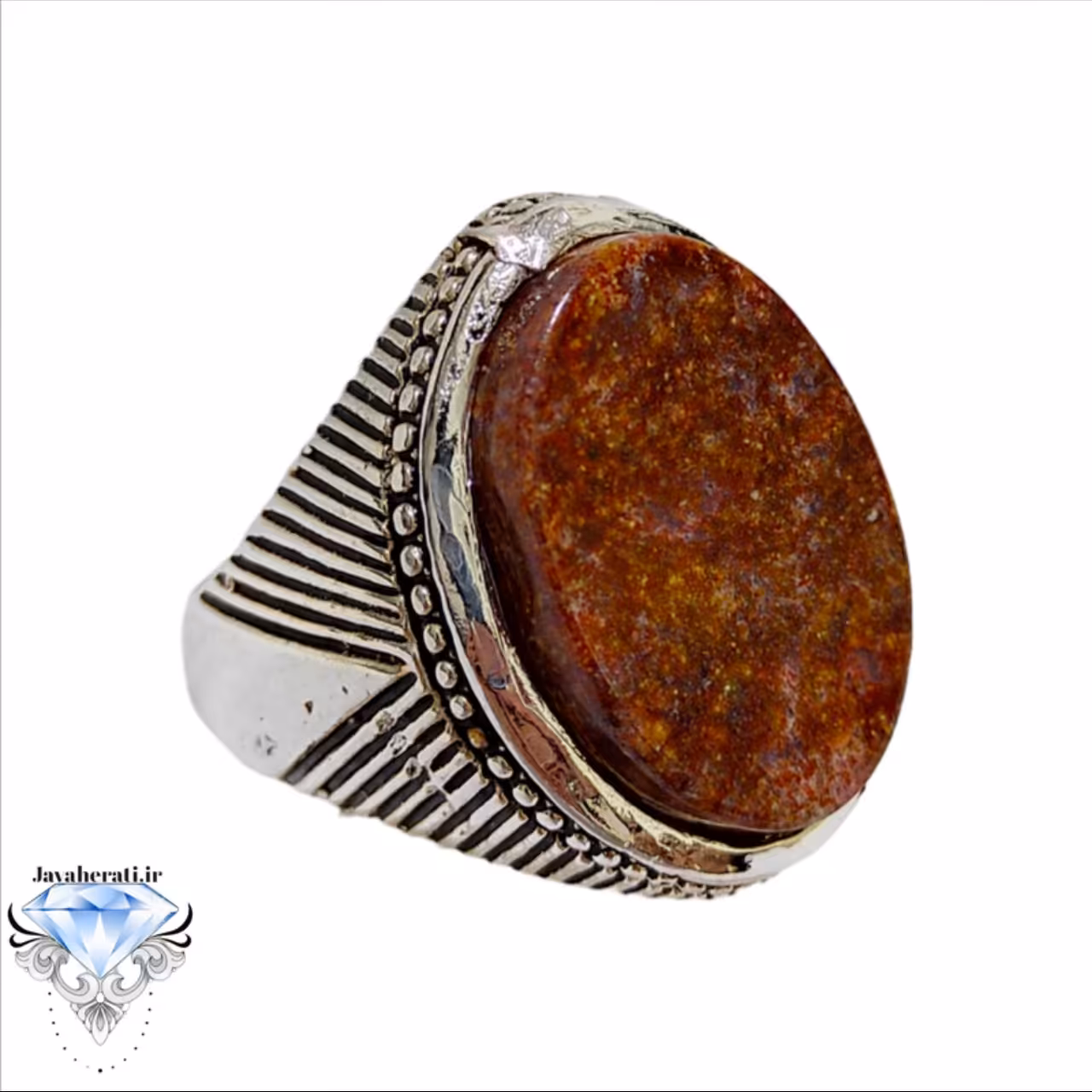 انگشتر عقیق جاسپر زیبا و معدنی 25 گرمی