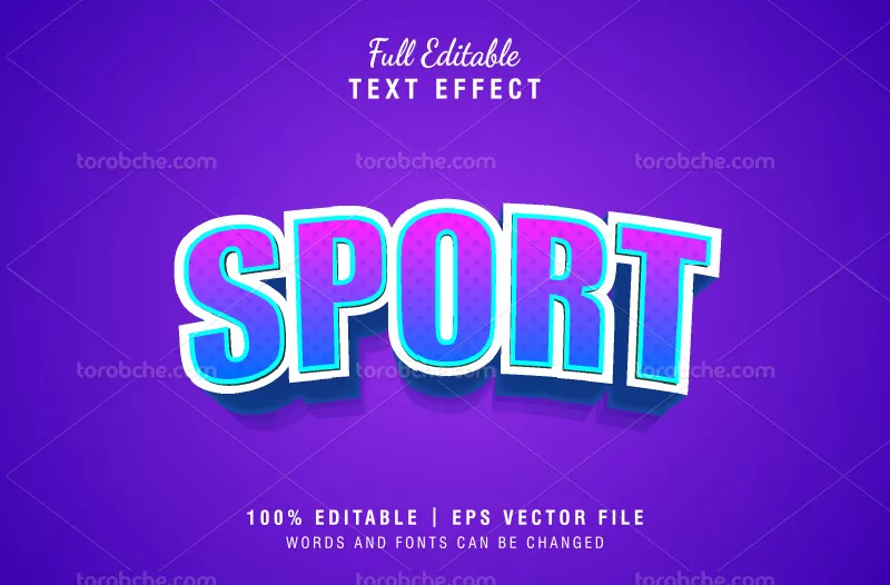 وکتور افکت متن بنفش رنگ | گرافیک با طعم تربچه