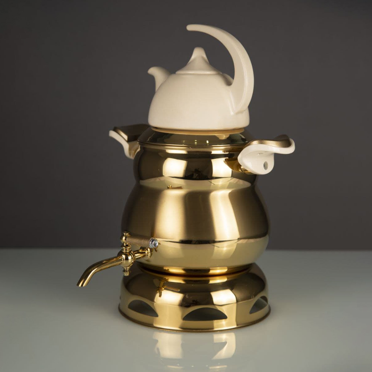 ست کتری و قوری کروپ ست مدل سایه طلایی PVD کد 921