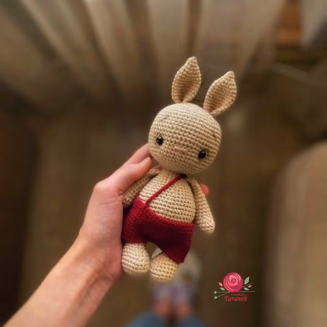 عروسک خرگوش شیکمو قلاب بافی -بافتنی 
