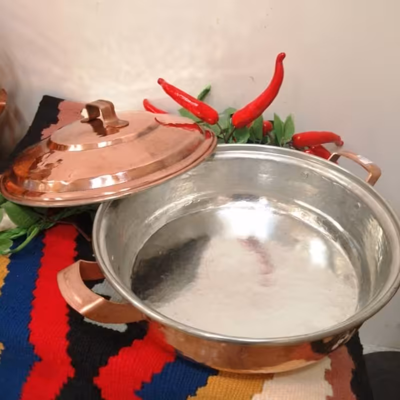 ماهیتابه مسی راسته درب دار6نفره