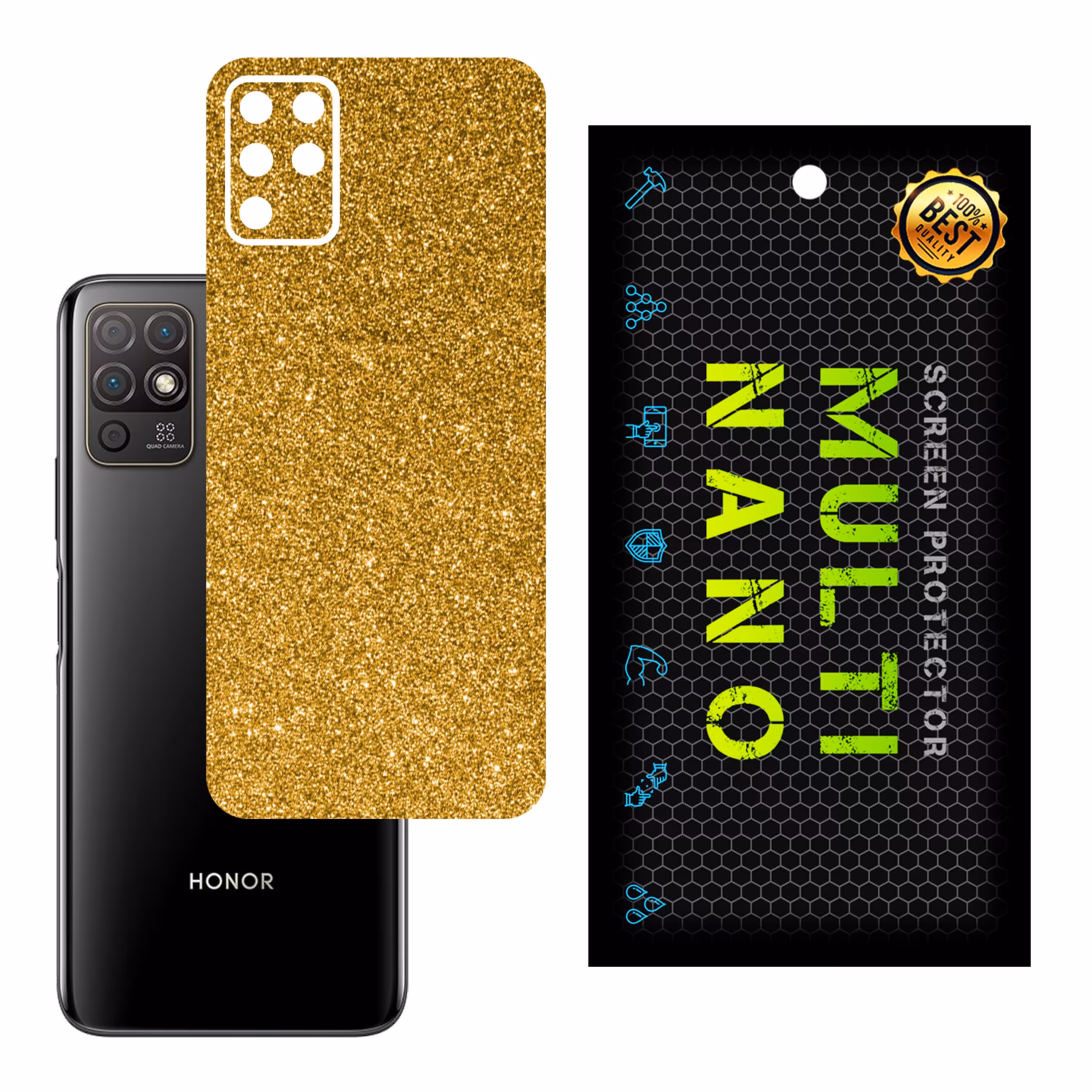 برچسب پوششی MultiNano مدل X-G1F-Gold برای پشت موبایل هوآوی Honor Play 5T Youth
