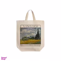 ساک خرید ترمه طراحان ایده مدل مزرعه گندم و درختان سرو از ونگوگ کد art007 - s