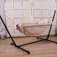 گهواره سنتی رنگ کرم قابل سفارش پایه سفید