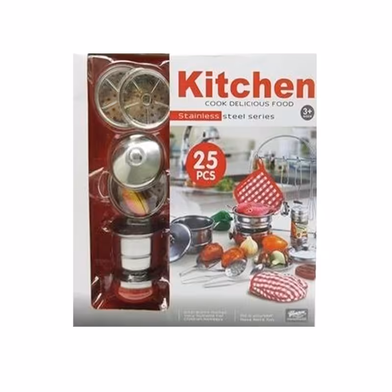 ست ظروف و لوازم آشپزخانه استیل 25 تکه مدل 555010