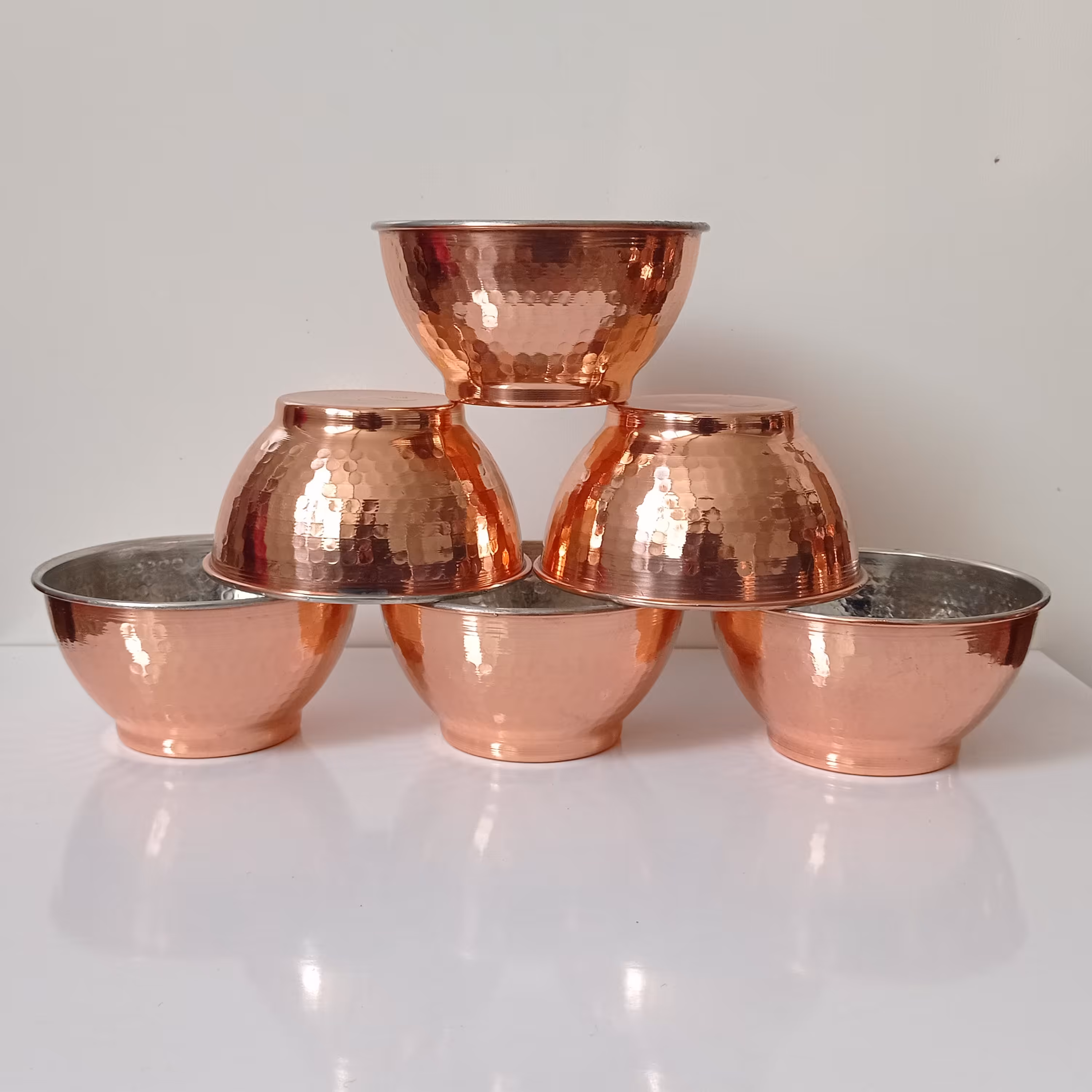 کاسه سوپ خوری مسی ته پوش نانو شده 6 عددی