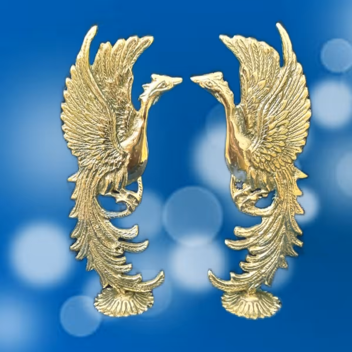 مجسمه برنجی دکوری حیوانات طرح ققنوس جفتی(برنزی)کد 169