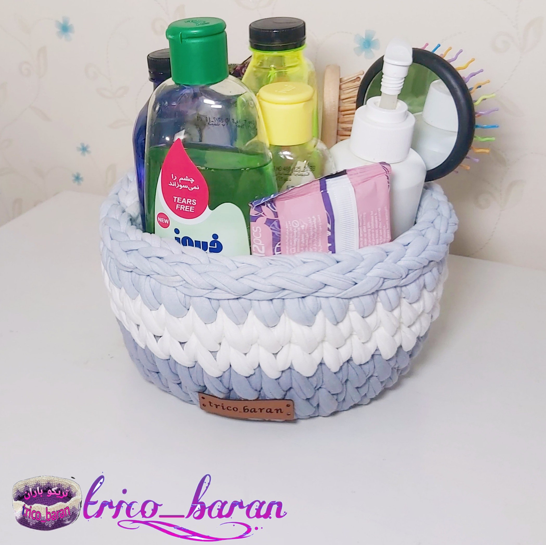 سبد سیسمونی گرد سایز 15 سانت با رنگبندی مدنظر