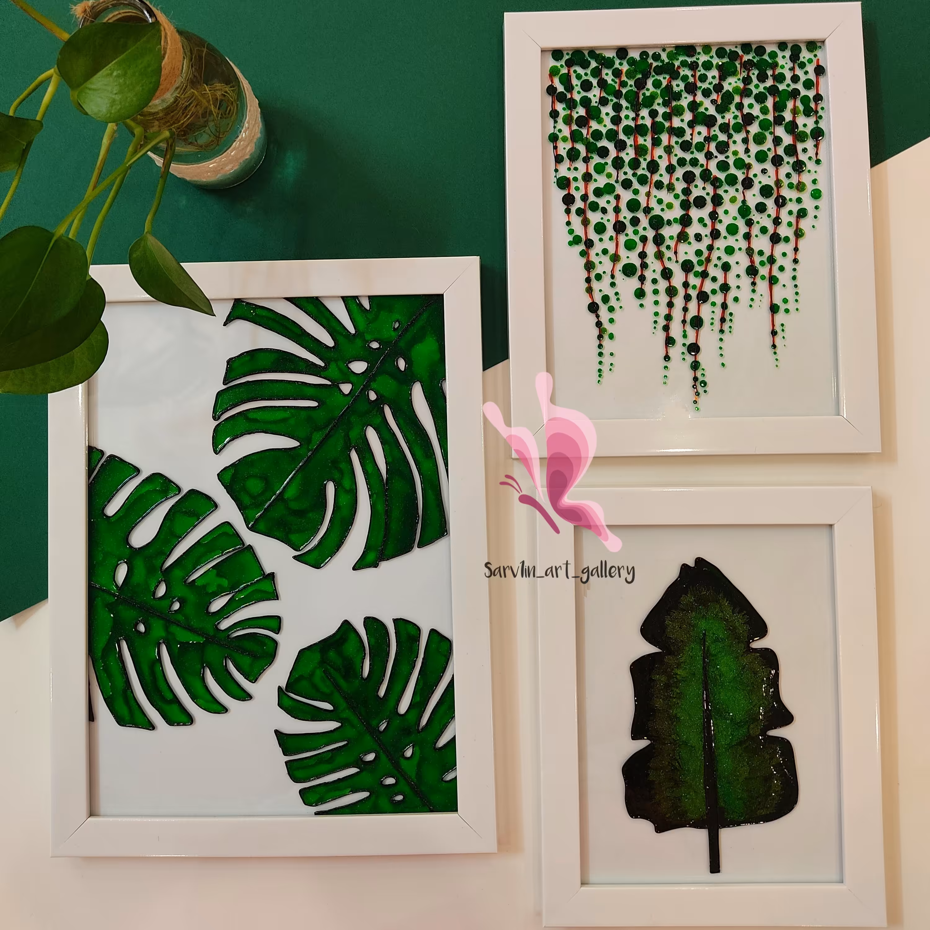 تابلو ویترای مدل برگ