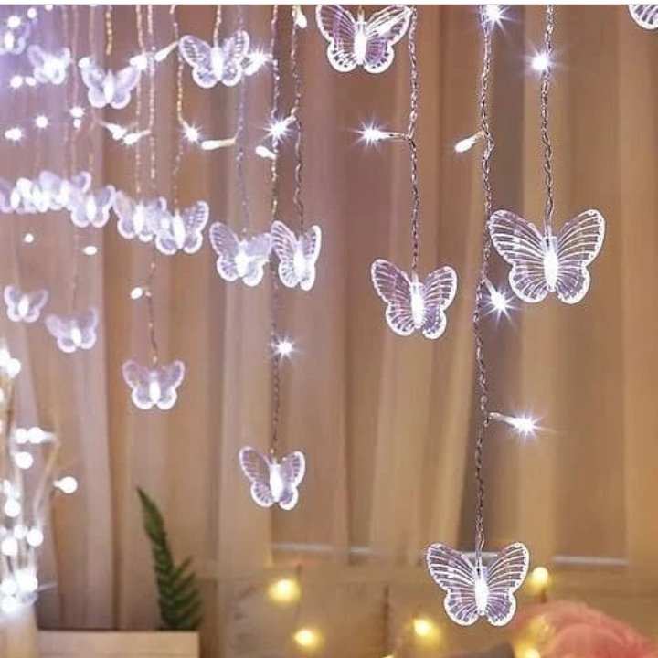 ریسه پروانه آویز 16ردیف مهتابی دارای رقص نور و ریموت برقی