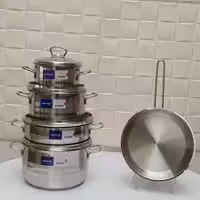 سرویس قابلمه 9 پارچه استیل کرکماز  ترکیه ( korkmaz) مدل استرا