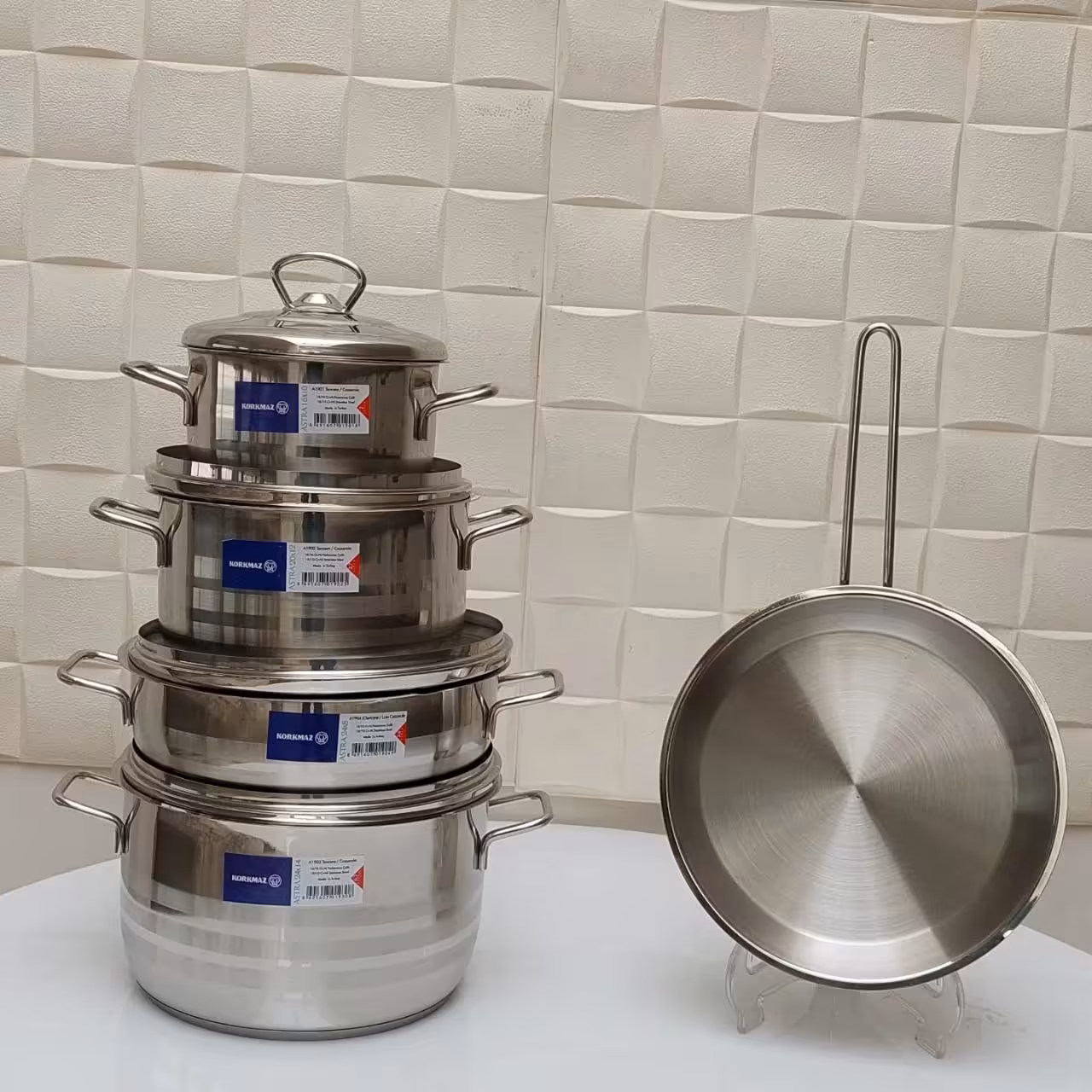 سرویس قابلمه 9 پارچه استیل کرکماز  ترکیه ( korkmaz) مدل استرا