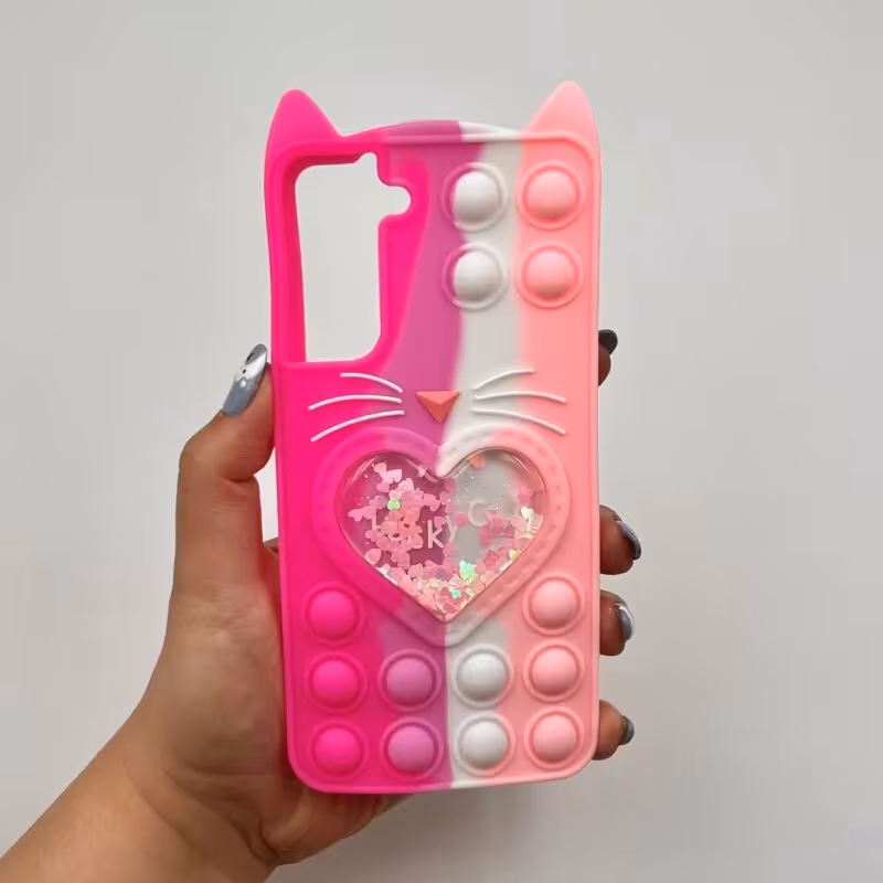 قاب گوشی Galaxy S21 FE سامسونگ سیلیکونی پاک کنی مدل گربه ای کد 20008