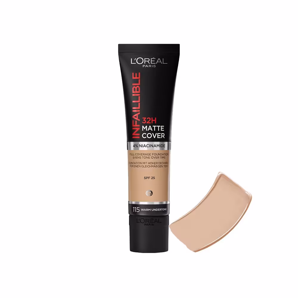 کرم پودر تیوبی 32 ساعته لورال مدل Infaillible(مات) کد115