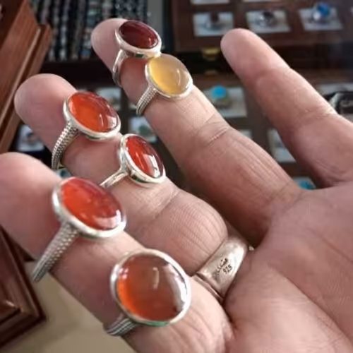 عقیق یمنی رکاب ساده