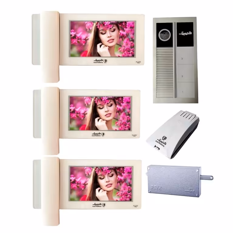 آیفون تصویری الکتروپیک . پک کامل  3  واحدی . مدل 996 با پنل لمسی رندا 1195