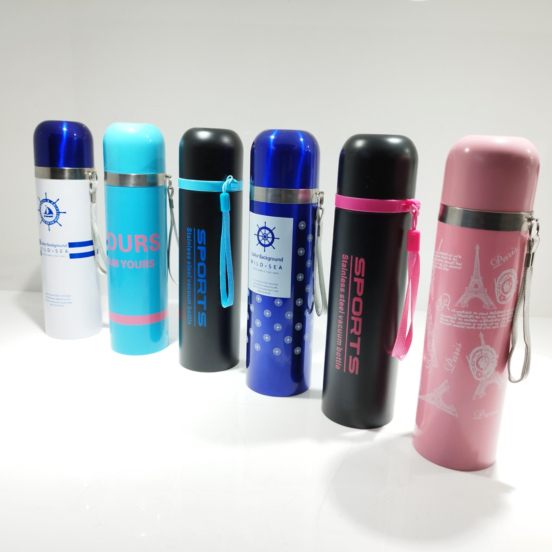 بطری آب استیل فلاسک آب رنگی - فلاسک قلمی رنگی- ارسال رایگان