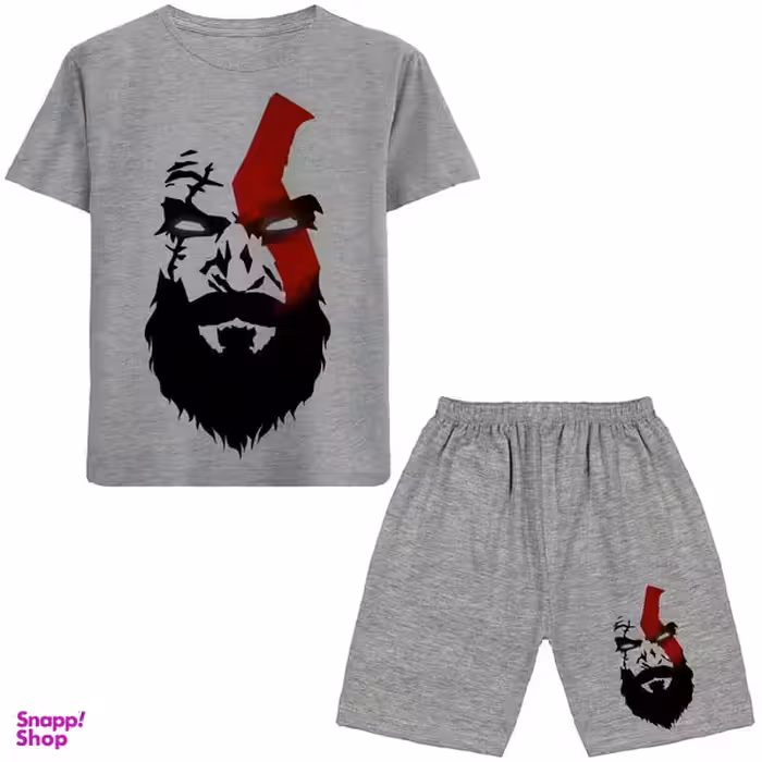 ست تیشرت و شلوارک پسرانه مدل خدای جنگ کد N171