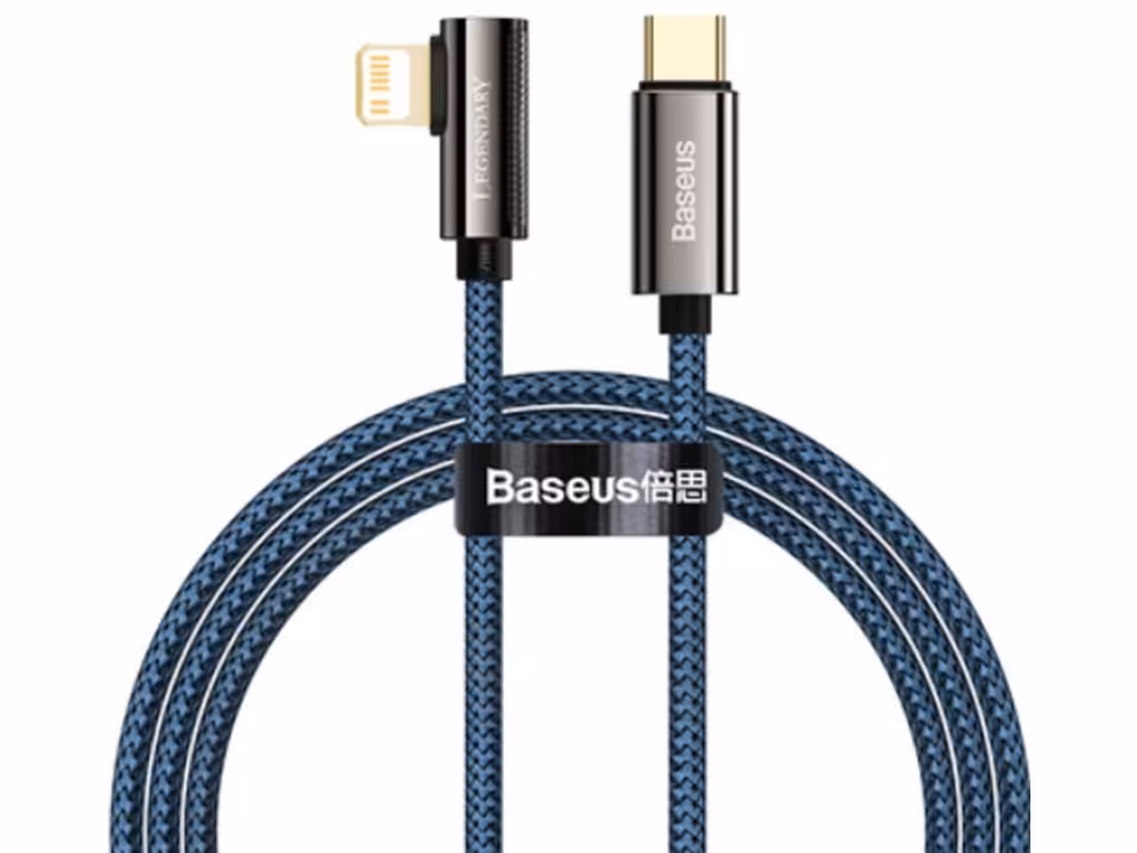 کابل شارژ لایتنینگ به تایپ سی 20 وات 2 متری بیسوس Baseus Legend Mobile Game Elbow Cable CACS000303