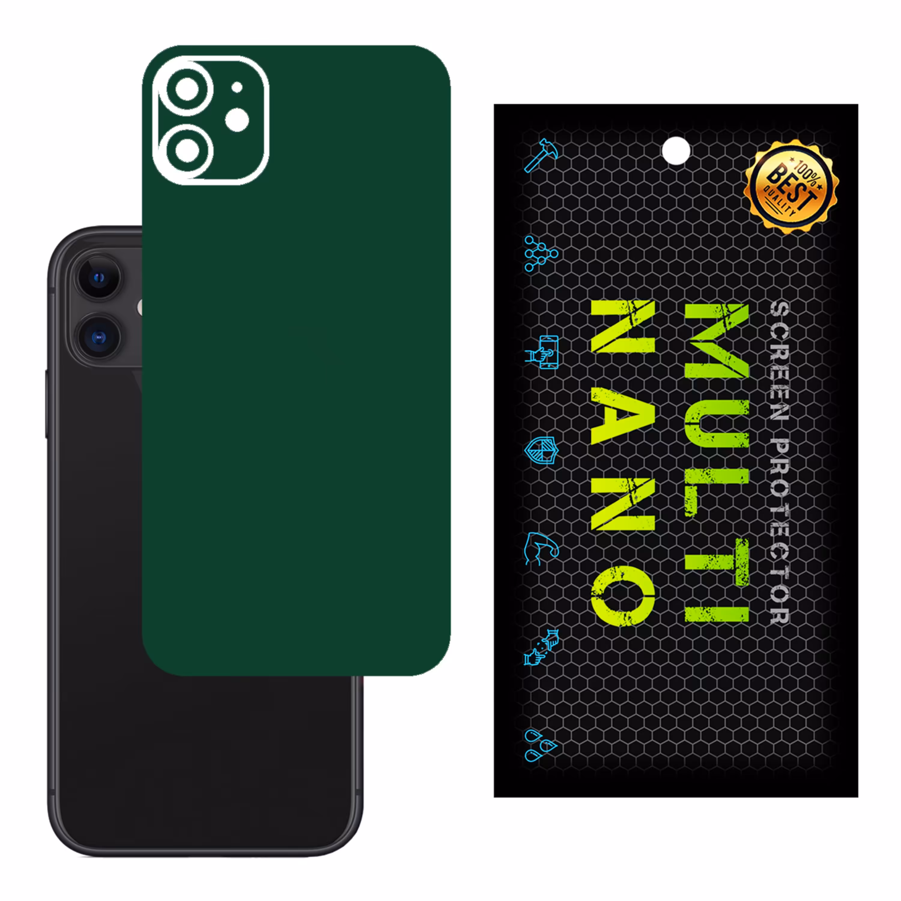برچسب پوششی MultiNano مدل X-F1M-Green برای پشت موبایل اپل iPhone 11