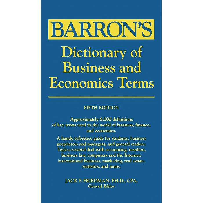 کتاب زبان اصلی Dictionary of Business and Economics Terms  اثر Jack P Friedman