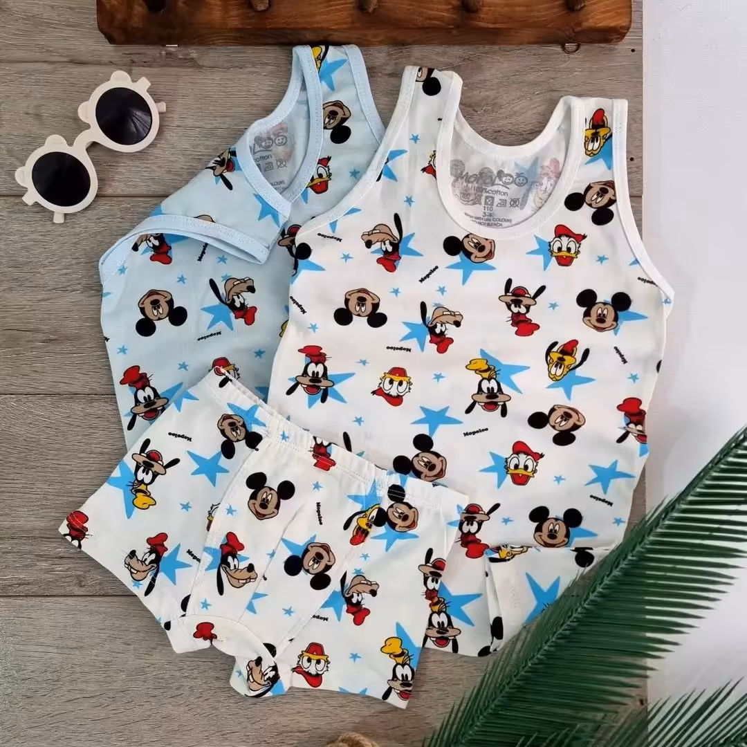 رکابی شورت پسرانه نخ پنبه درجه یک 2 تا 9 سال