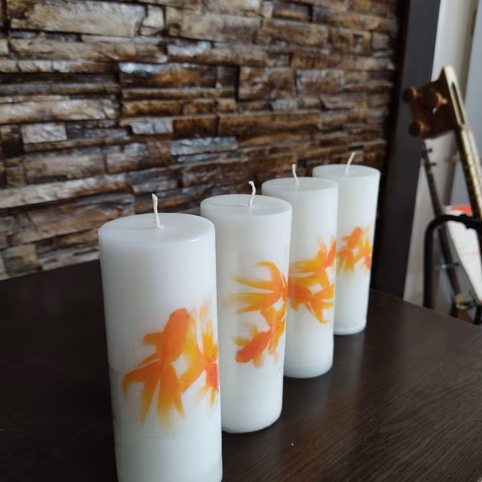 شمع سال نو با طرح ماهی مناسب سفره هفت سین 