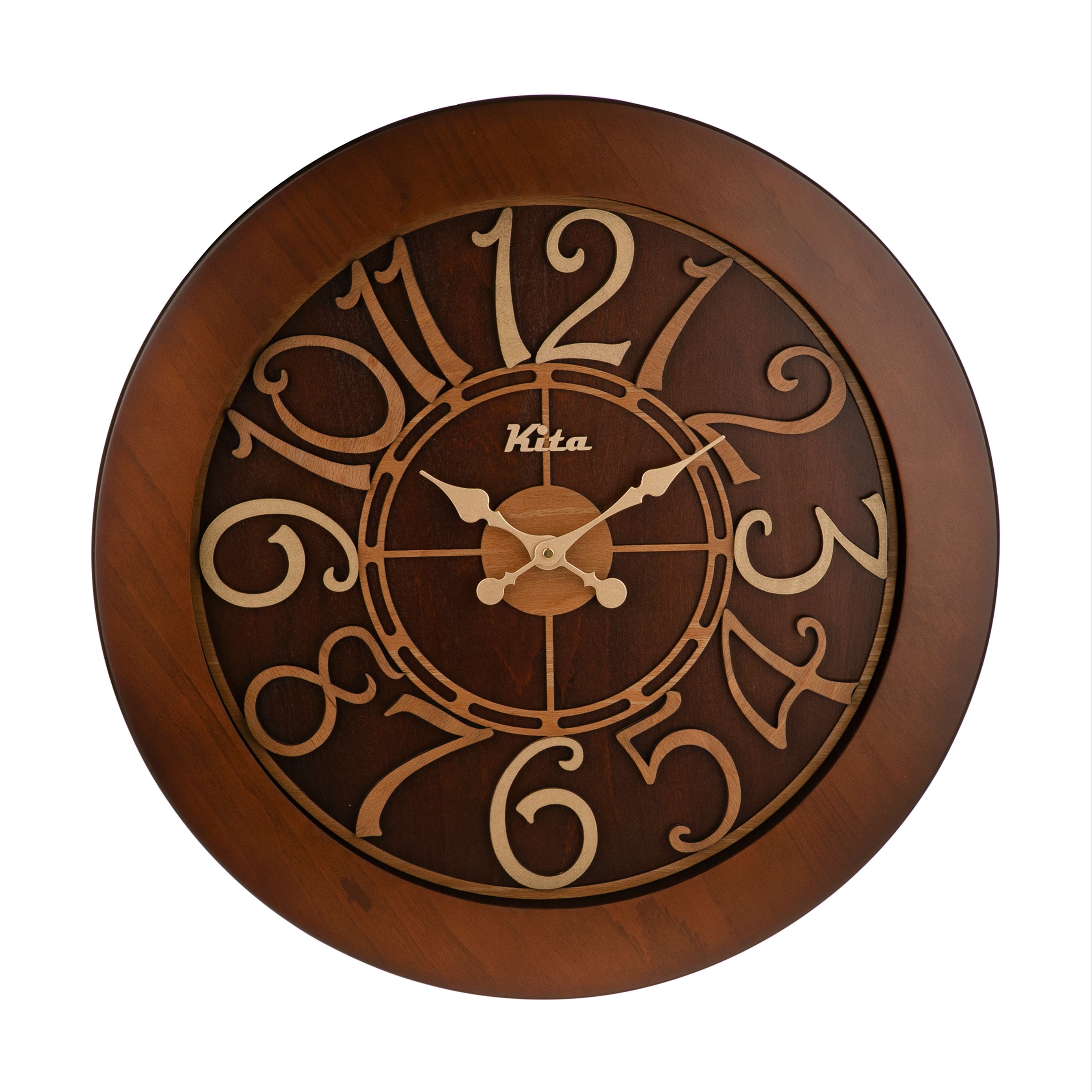 ساعت دیواری چوبی کیتا مدل رویال کد CKS 649-C80 - (قطر 80 cm)