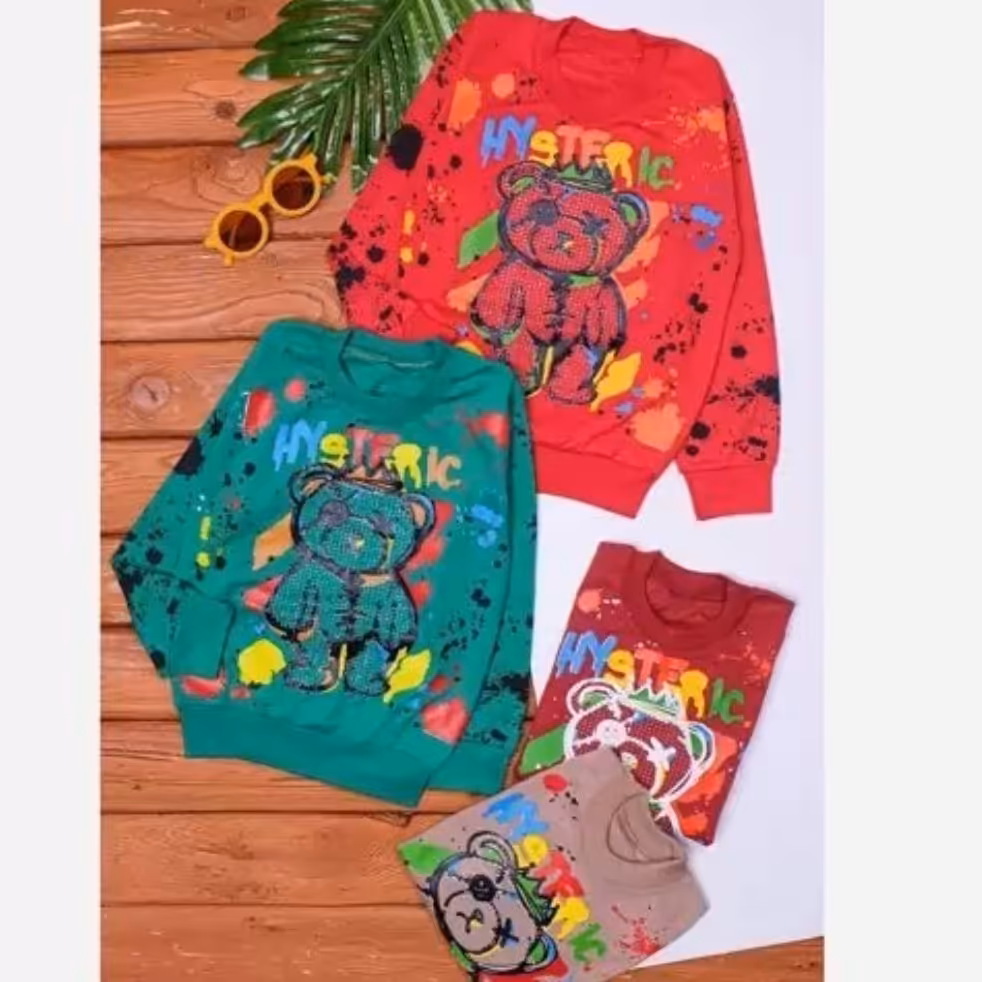 بلوز تک اسپرت پسرانه و دخترانه سایز 35 تا 60 نخ پنبه اعلا در چند طرح 