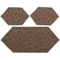 رومیزی سرویس ترمه ابریشم  کد TRSETE62 نفیس  رنگ کرم  آستر کرم