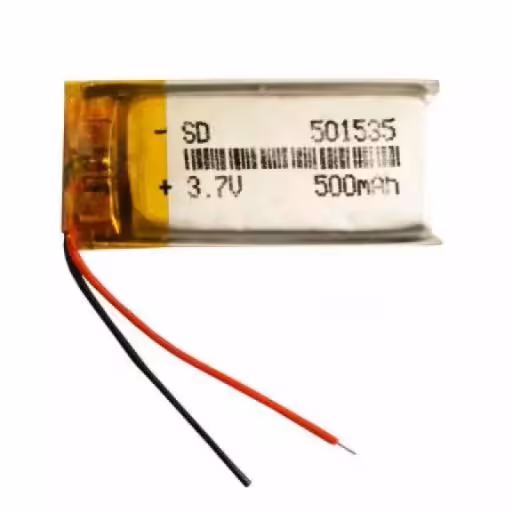 باتری لیتیوم پلیمر مدل501535ظرفیت 500میلی آمپر ساعت