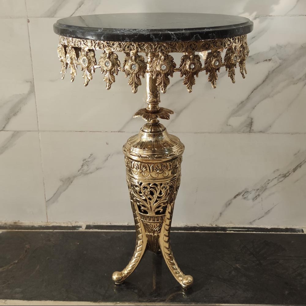میز تلفن برنز مدل یاسی کد 7019 (میز تلفن برنجی)