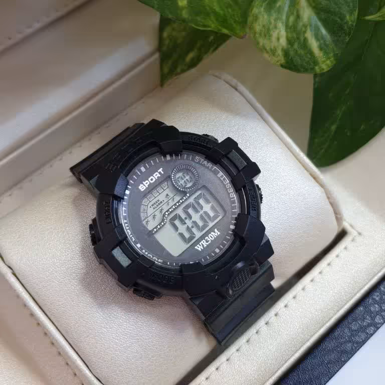 ساعت مچی اسپرت دیجیتالی بند مشکی SPORT