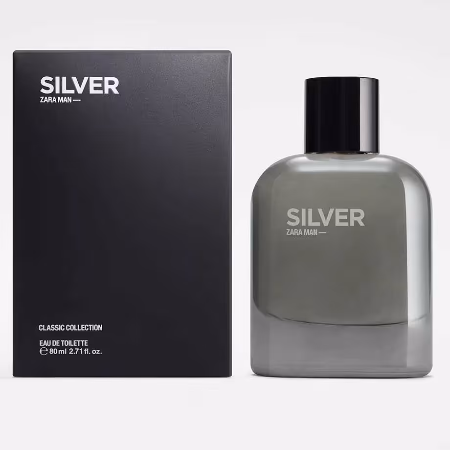 ادو تویلت مردانه zara man silver هشتاد میلی لیتر