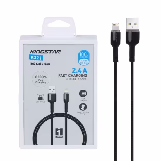 کابل تبدیل USB به لایتنینگ کینگ استار مدل K32 i طول 1 متر