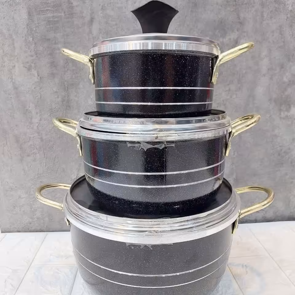 سرویس قابلمه سه تایی پرتو کالا لب پیچ داخل زنبوری 