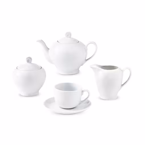 سرویس چای خوری سفید ایتالیا اف چینی زرین 17 پارچه