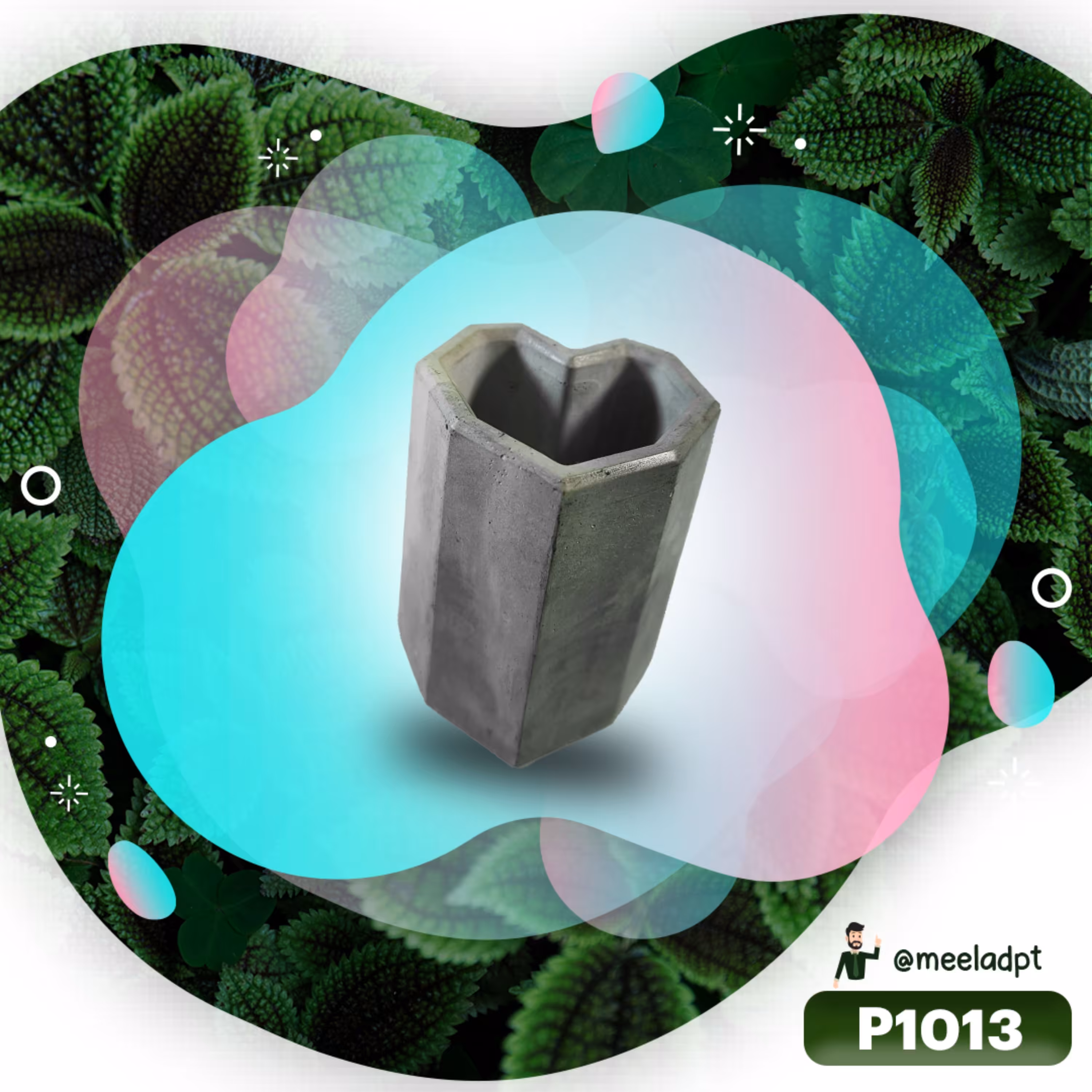 گلدان جاقلمی کوچک سنگ مصنوعی  رنگ دلخواه ارتفاع 6 قطر 4.5 سانت