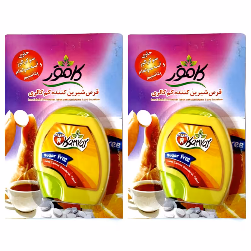 قرص شیرین کننده رژیمی کم کالری کامور 250 عددی بسته 2عددی