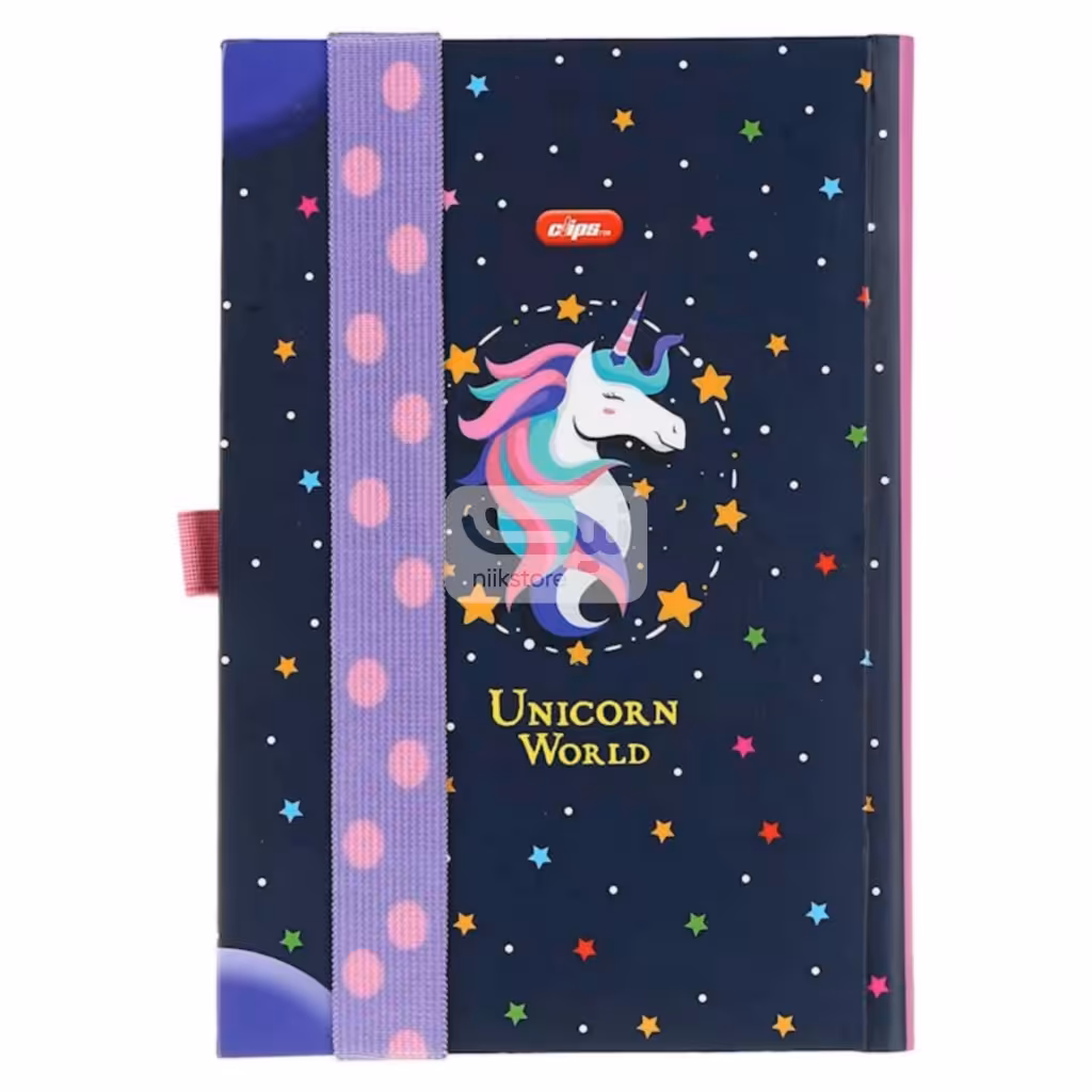 دفتر برنامه ریزی کش دار کلیپس – طرح یونیکورن بنفشClips purple unicorn Planner notebook