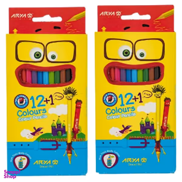 مداد رنگی 13 رنگ آریا مدل MS7 کد 1103 بسته 2 عددی