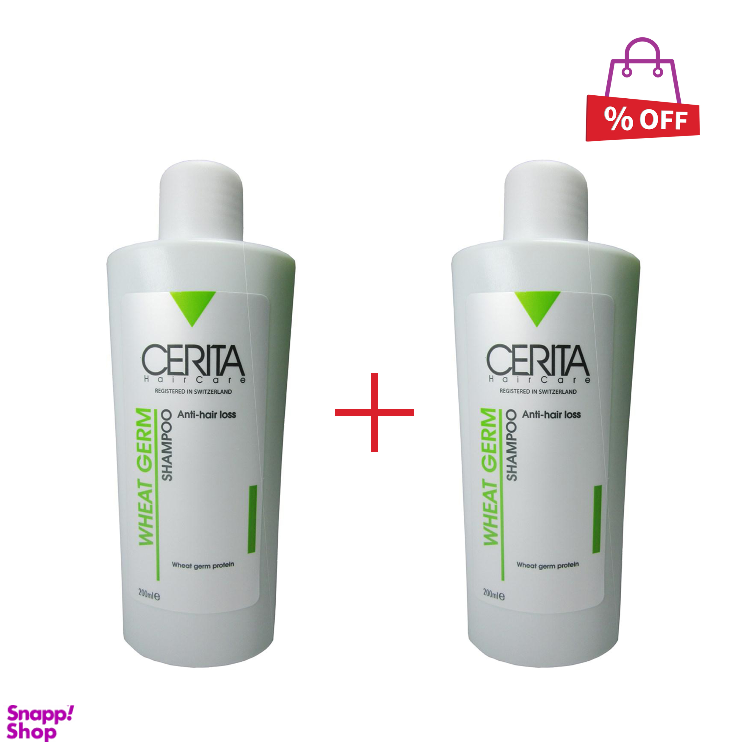 شامپو جوانه گندم سریتا (Cerita) مدل Wheat Germ حجم 200 میلیلیتر مجموعه 2 عددی