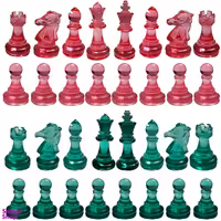 مهره رزینی شطرنج طرح ارغوان مجموعه 32 عددی